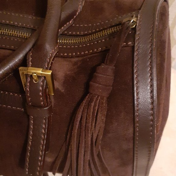 Burberry Suede Fringe Bag Satchel w/ Fringes - Picture 3 of 11